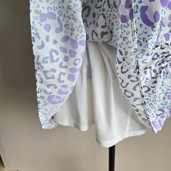 Slate & Wayne Mini Dress Womens Size XS Sleeveless Cheetah Tiered Flowy Party - Picture 9 of 16